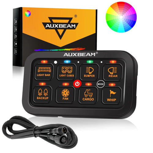 Auxbeam RGB Series RA 80 Switch Panel 8 Gang
